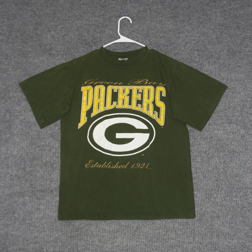 VTG 90s Power Champ Green Bay Packers T‎ Shirt Mens L NFL Football Sports